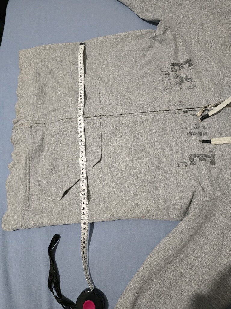 Collezione Fermuartlı Gri Kapüşonlu Sweatshirt L Beden - 5