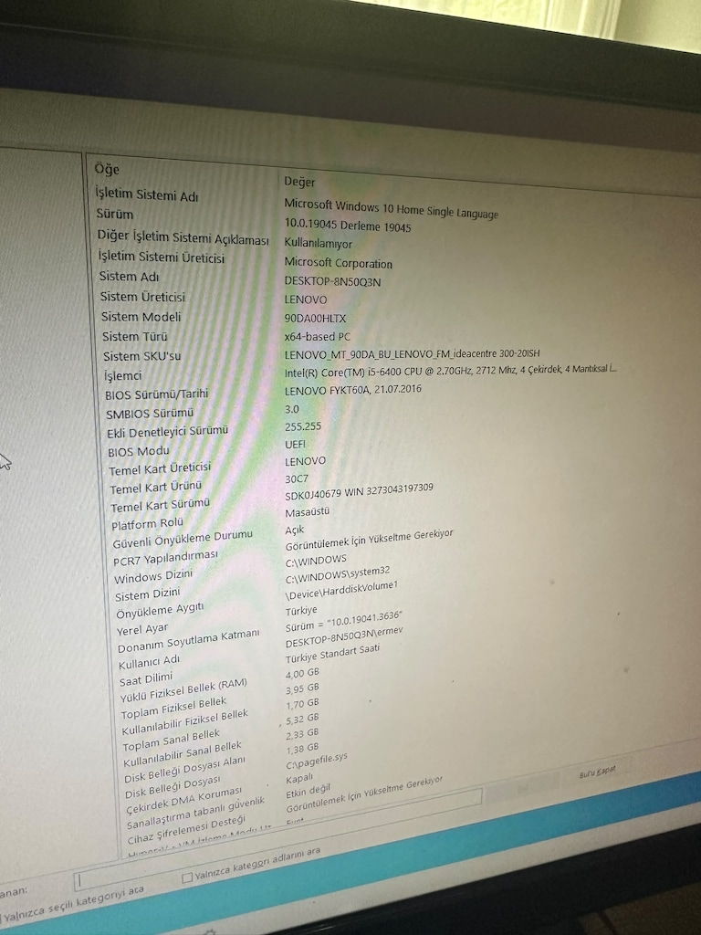 Lenovo masaüstü bilgisayar ve monitör - 6
