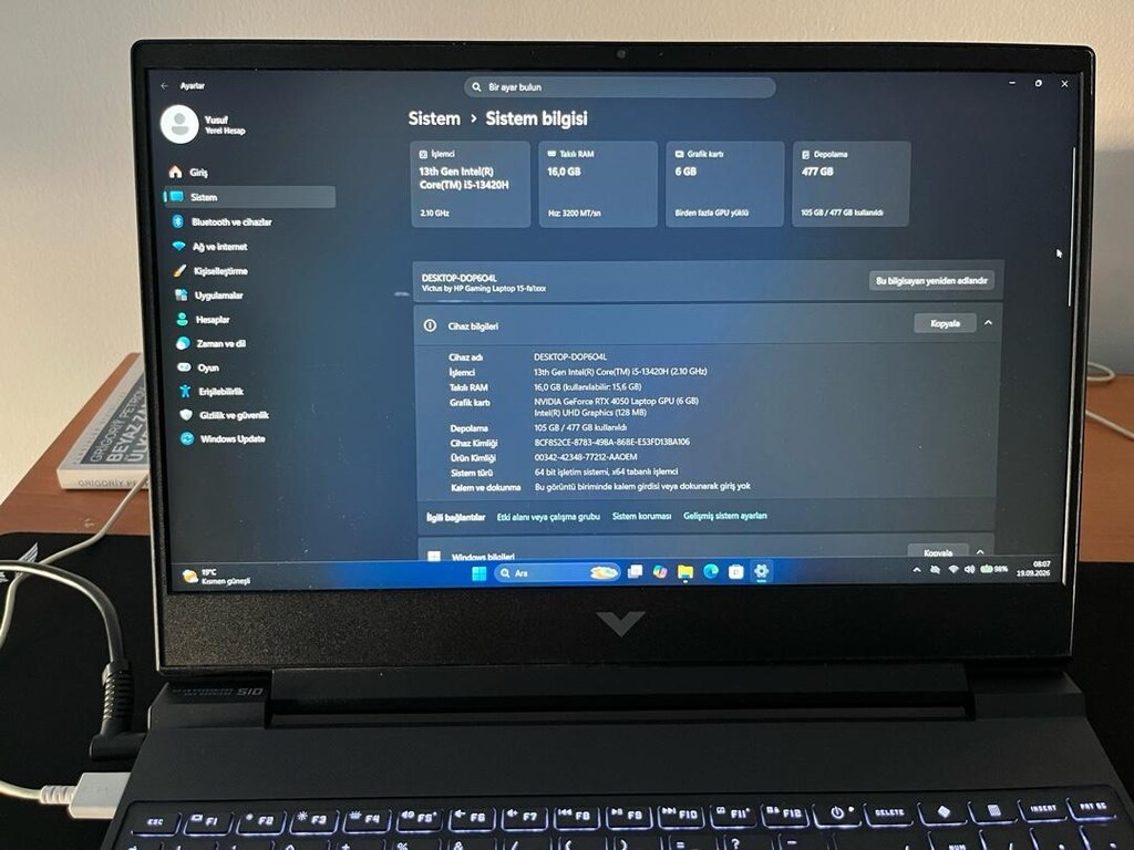 hp VİCTUS 16 4050 - 3
