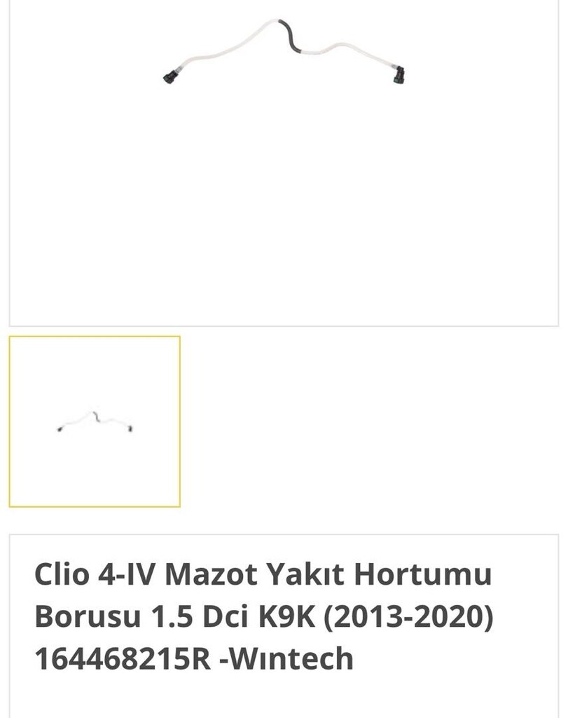 RENAULT CLİO 4 YAKIT HORTUM BORUSU 1.5 DİZEL - 2