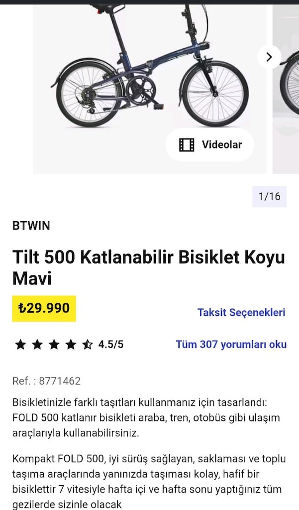 BTWİN TILTY 500 serisi 20 jant katlanır SIFIRI 30 BİN TL. yarı fiyati - 3