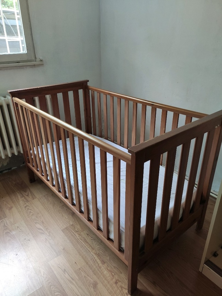 150x80 Ahşap Bebek Beşiği + 140x80 Yatak - Masif Ceviz - Fikirtepe - 2