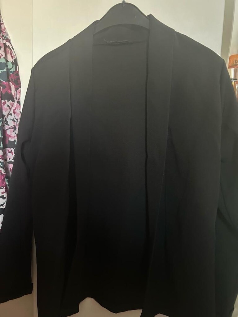 Siyah Uzun Kollu Minimal Blazer - 10