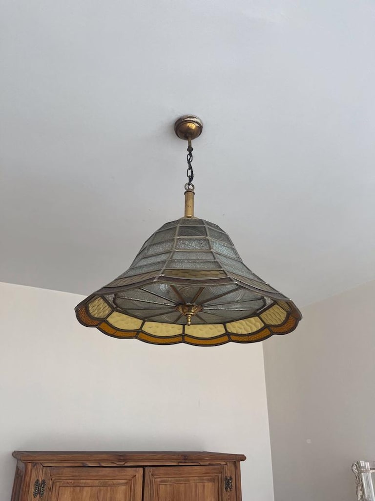 Vintage Büyük Boy Vitray Avize - 7