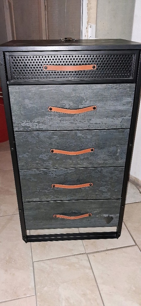 Çilek Mobilya Dark Metal Çalışma Masası + 5 Çekmeceli Şifonyer yeni - 7