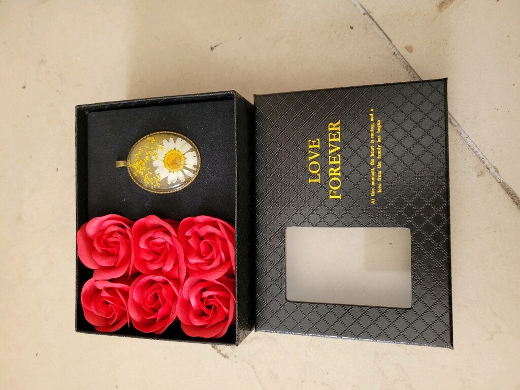 yapay güllü kolye sık tasarım hediye - 2