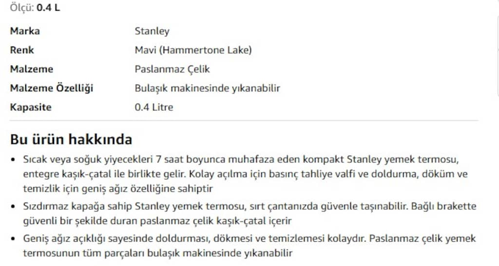 Stanley Classic Legendary Yemek Termosu, 0.4 L - 4