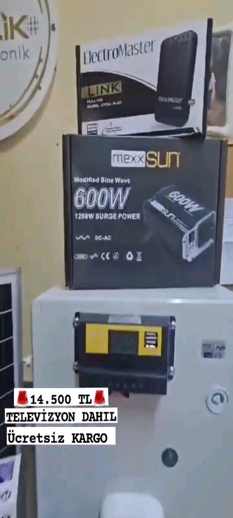 güneş enerjili tv aydınlatma seti bağ bahçe evi karavan - 4
