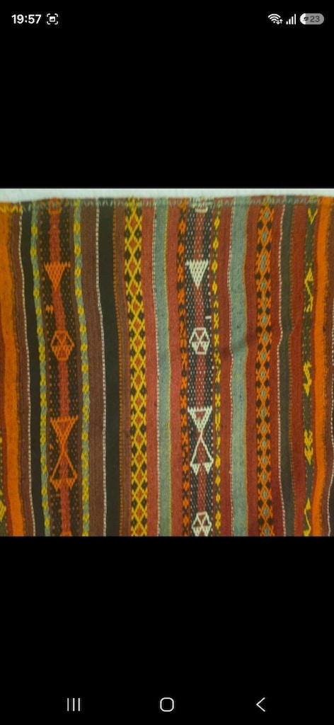 Yaklaşık 100 Yıllık Antika Sivas İmranlı El Dokuma Kök Boya Yün kilim - 3