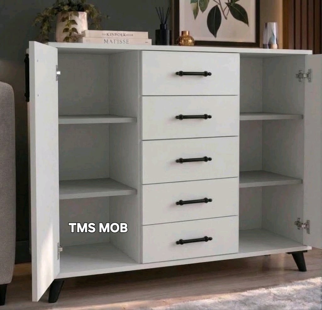Gri Mdf Kompakt Büfe Konsol Şifonyer - 2