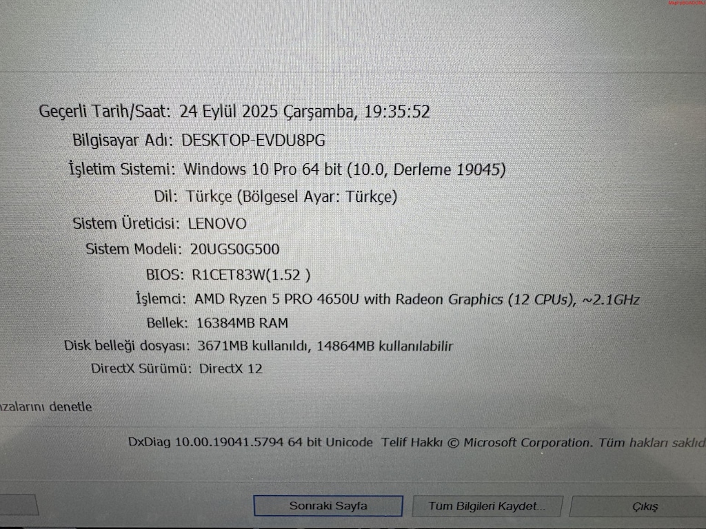 THİNKPAD X13 RYZEN 5 PRO 16 GB RAM 256 NVME DOKUNMATİK - 6
