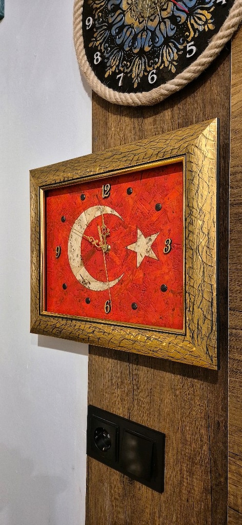 Türk Bayrağı Duvar Saati - 2