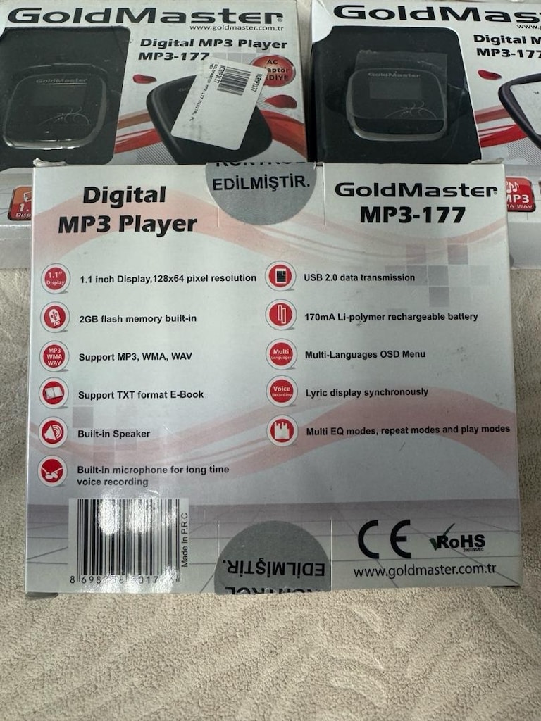 Sıfır Kutusunda GoldMaster MP3-177 Dijital MP3 Çalar - 2 GB - 3