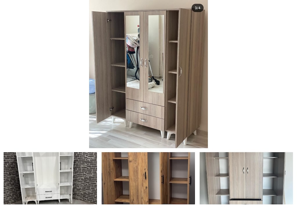 4 kapaklı elbise dolabı ndewsuamlp - 4