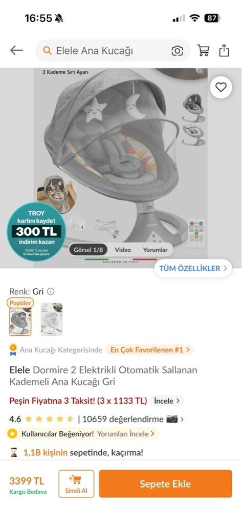 elele dormire 2 otomatik sallanan ana kucağı - 7