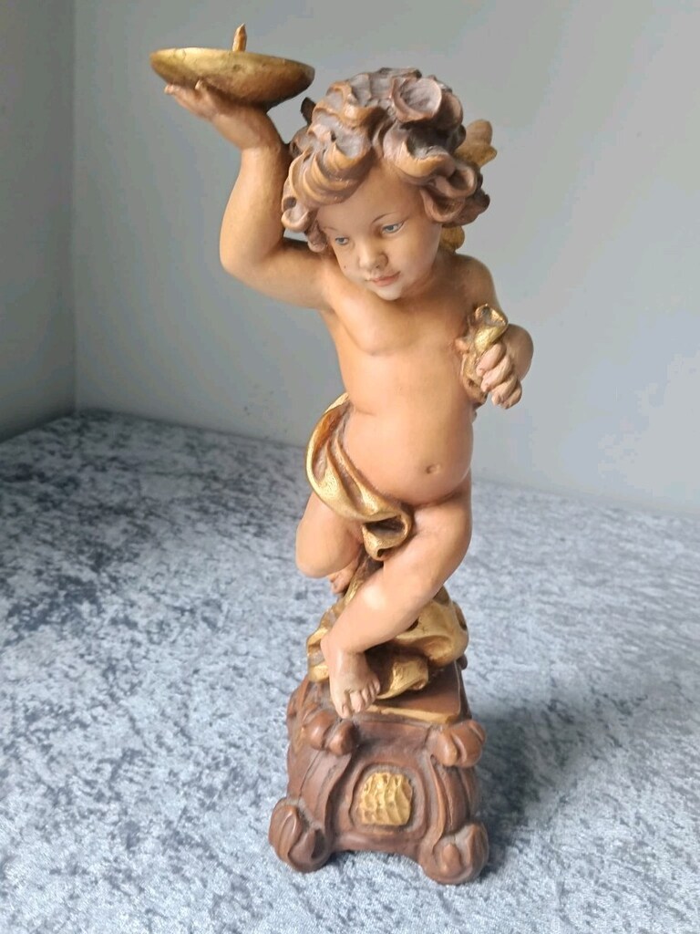 Vintage barok tarzı melek mumluk - 4