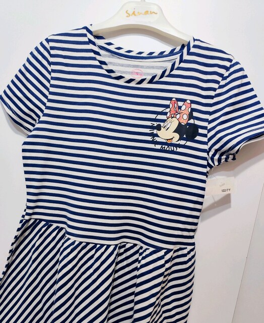 C&A Minnie mouse çizgili elbise 7 8 yaş koton DeFacto