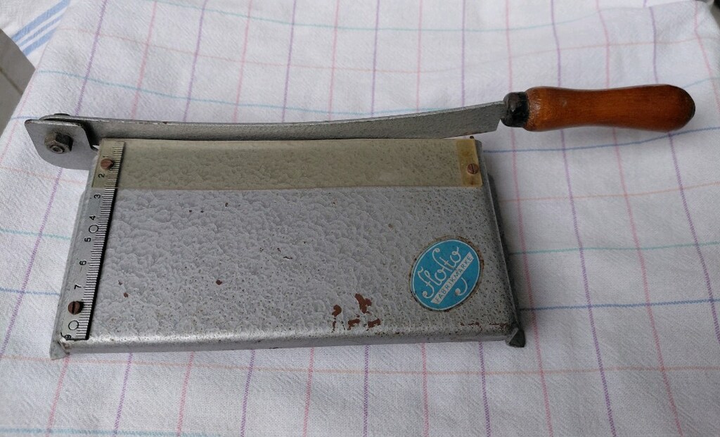 Flofto marka Alman malı antika fotoğraf giyotini - 10