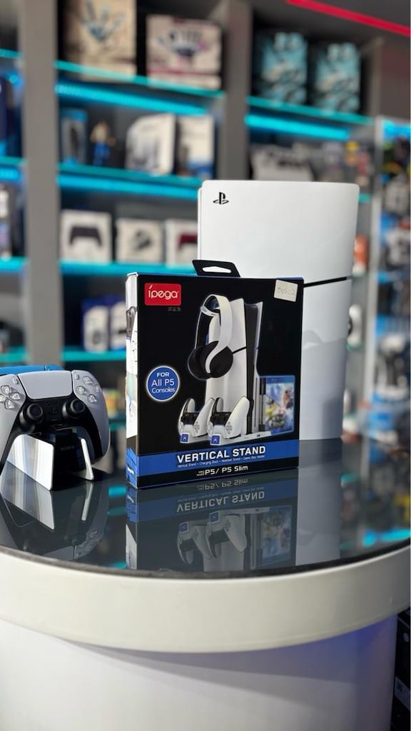 iPega PS5 Dikey Stand | Çift Kol Şarjlı 4'ü 1 Arada Stand - 4