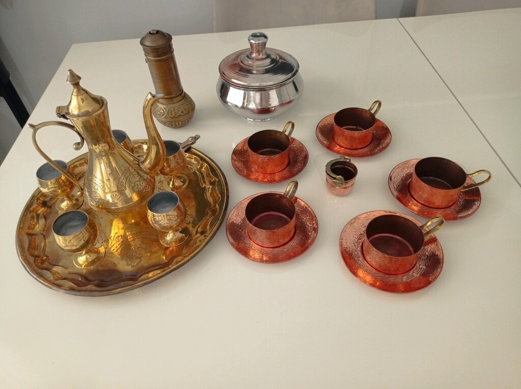 2-takim Bakir zemzem takimi degirmen kase Ve minyatur bakrac toplu - 2