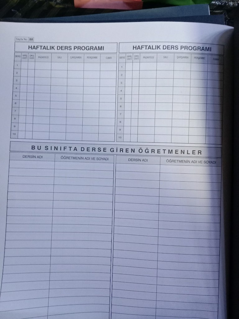 10 ders sınıf defteri - 8