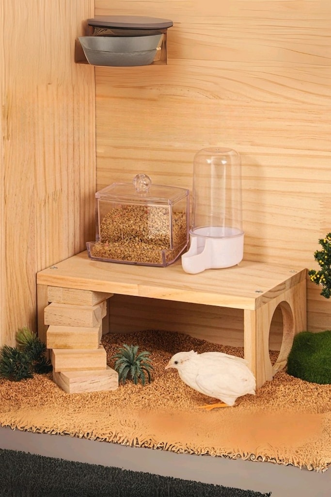 Ahşap Hamster Tırmanma Platformu Merdivenli - 6