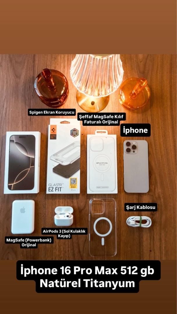 İphone 16 Pro Max 512 gb Naturel Titanyum BOL EKSTRALI