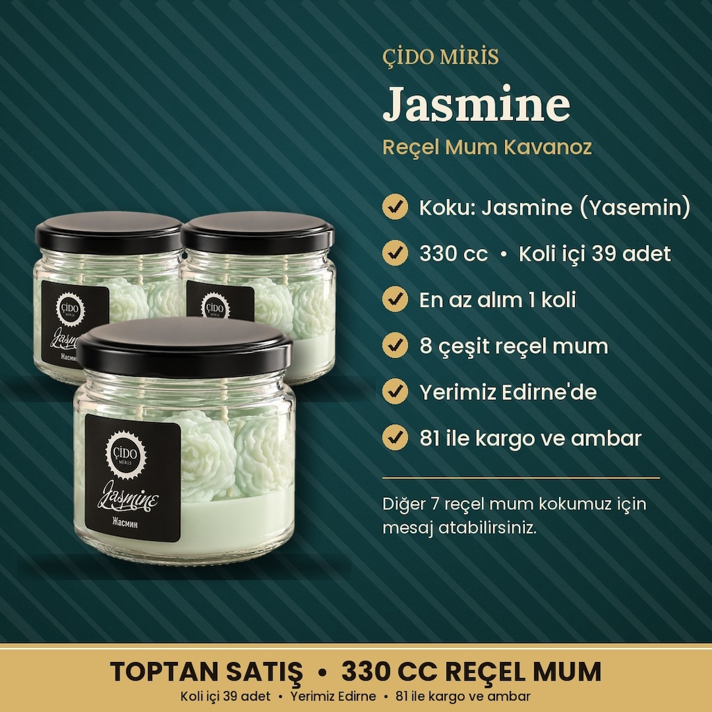 ÇİDO MİRİS REÇEL KAVANOZ MUM JASMINE 330 CC 8 ÇEŞİT - 2