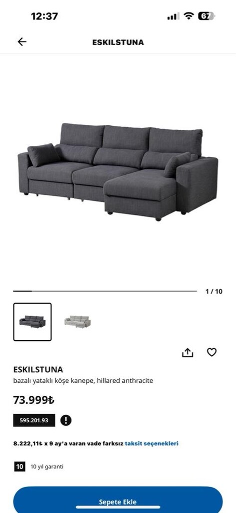 ikea eskilstuna 3lü koltuk - 5