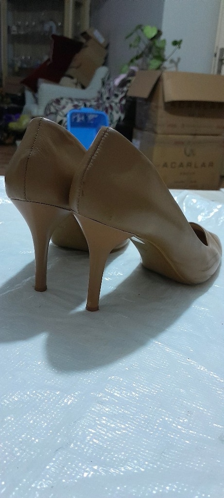 HOTİÇ 40 numara açık camel rengi stiletto - 7