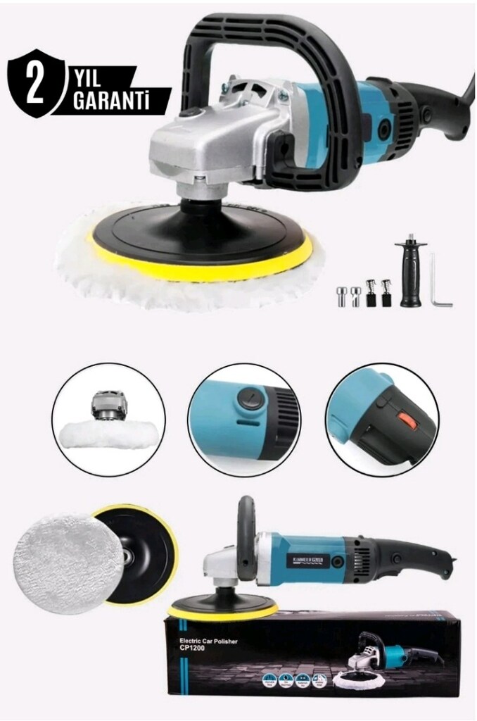 1200w Polisaj Makinesi Devir Ayarlı 6 Kademeli 180mm Pasta Cila - 2