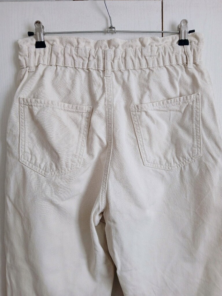 ZARA BOL KESIM EKRU JEAN PANTOLON 36 - 4