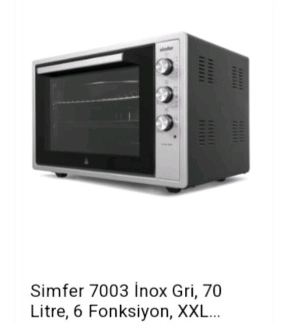 Simfer 7033 İnox Gri 70 LT Turbo Fan Midi Fırın - Multi Fonksiyon