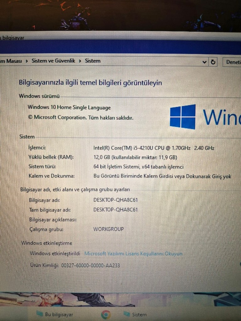 Laptop ASUS i5 İşlemci 12GB Ram 240GB SSD Pili Yeni - 5