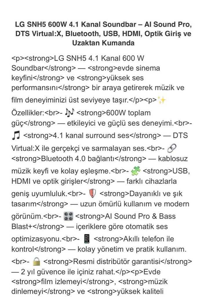 Lg snh5 600 watt ses sistemi - 4