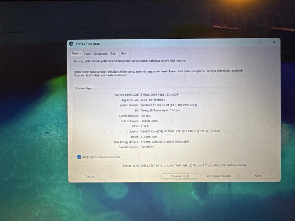 i7 DELL LATITUDE 5580 LAPTOP PC DIZUSTU BILGISAYAR - 3