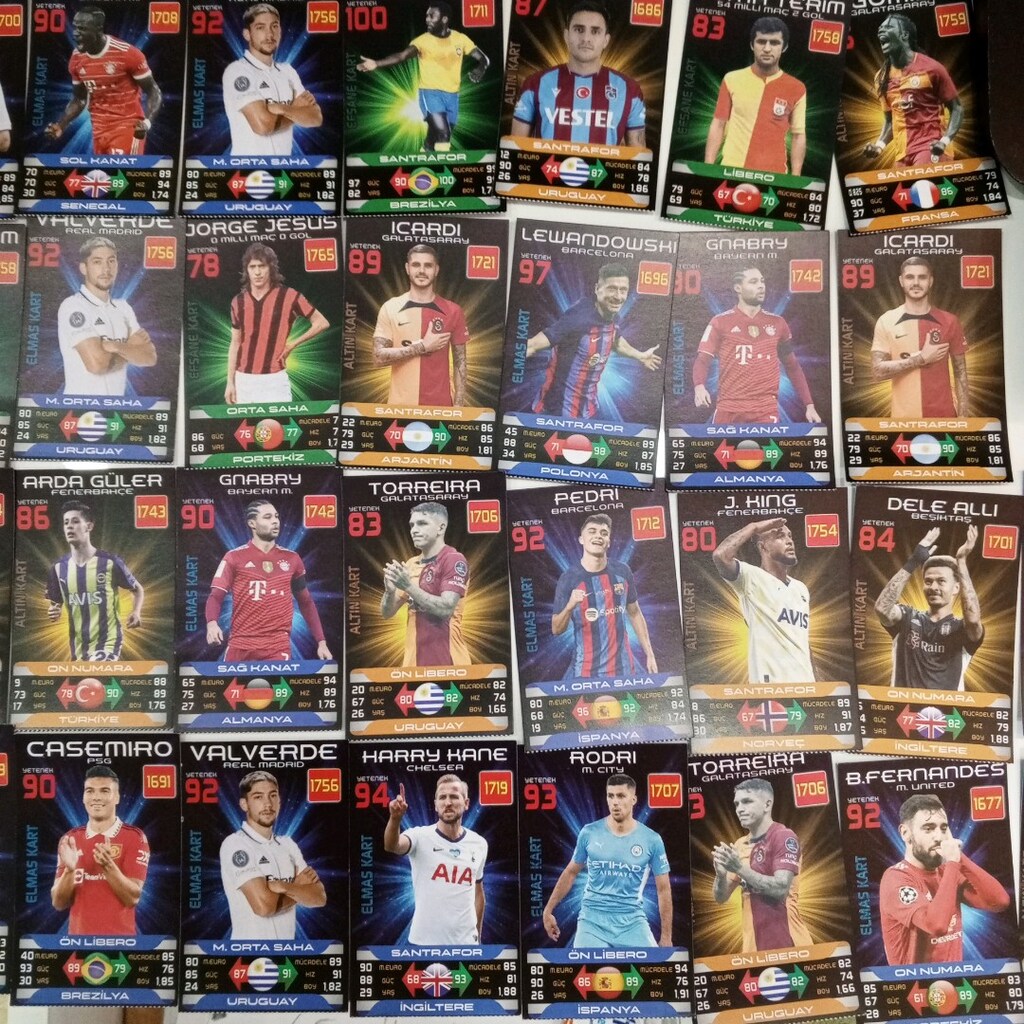 47 adet futbolcu kartı. tamamen yeni gıcır gıcır - 2