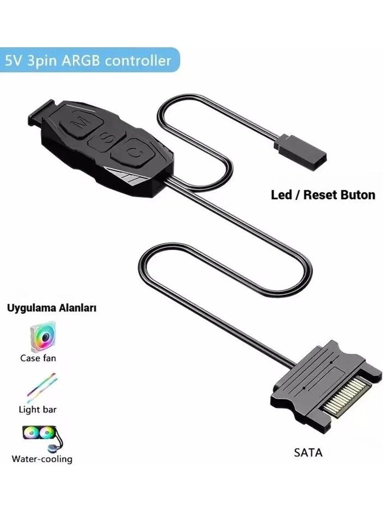 Fazeon FS10 25 Modlu SATA 5V 3Pin ARGB Kontrolcü (SIFIR) - 2