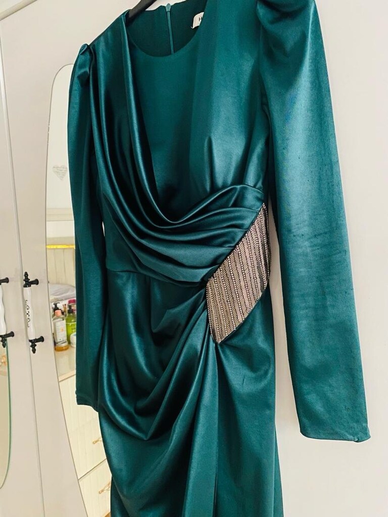 yeşil tesettür abiye - 2