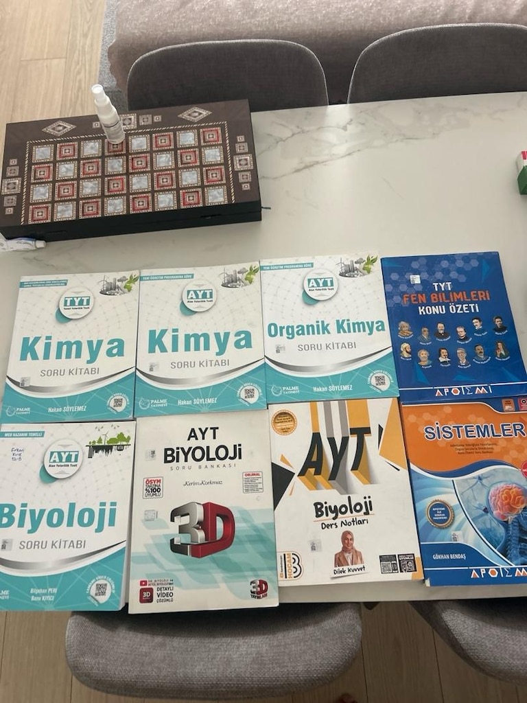 tyt-ayt kimya- biyoloji test kitapları