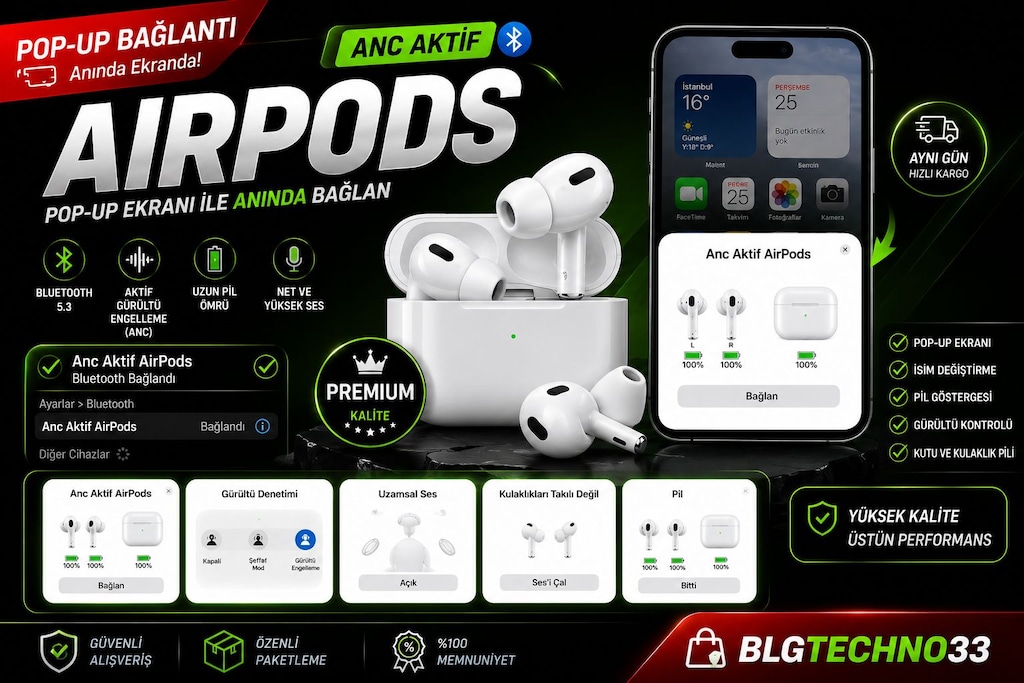 AirPods Pro 2. Nesil Premium Pop-Up | Şeffaf Mod | Sıfır - 2