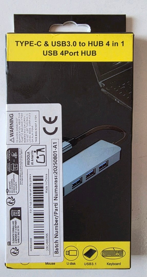 4 in 1 USB ve Type C giriş Çoklayıcı. Sıfır kutusunda yurt dışı - 2