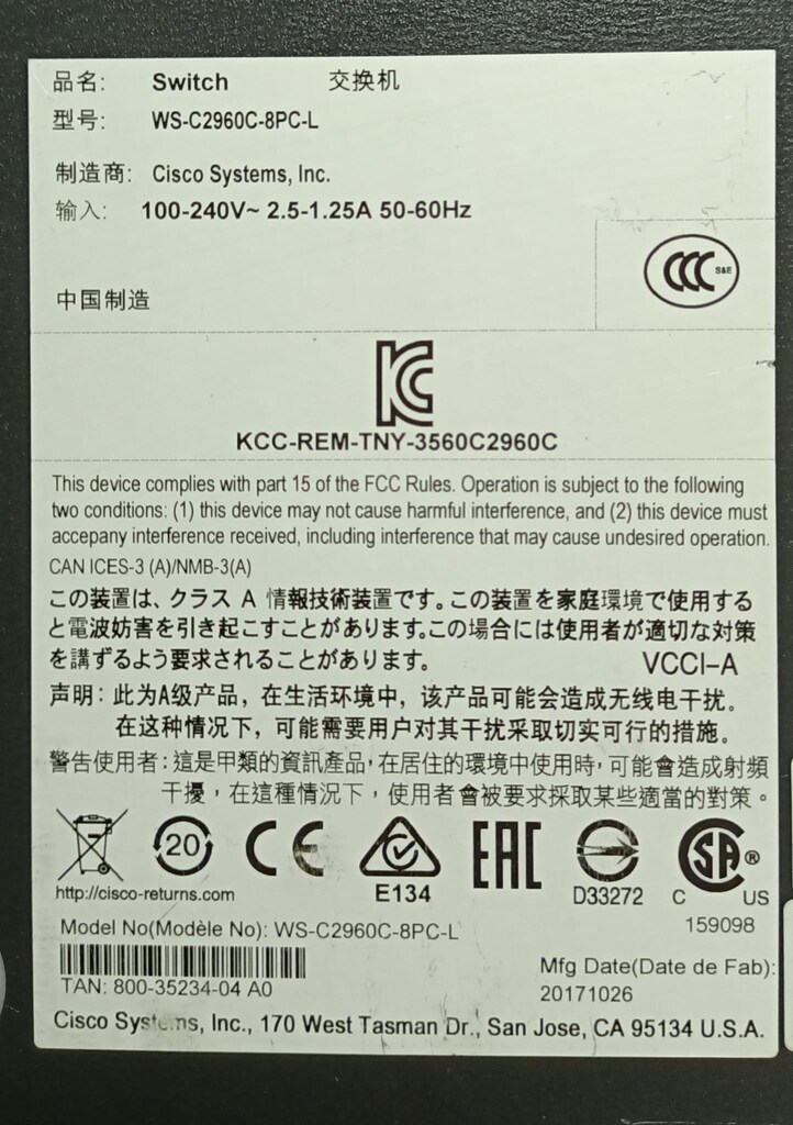 Cisco WS-C2960C-8PC-L | 8 Port PoE Kompakt Yönetilebilir Switch - 3