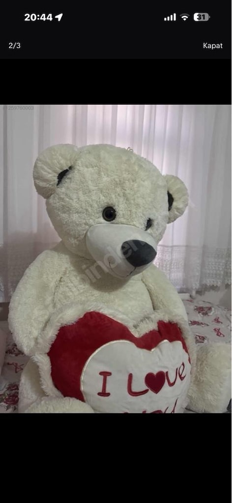 peluş ayıcık kalpli - 2