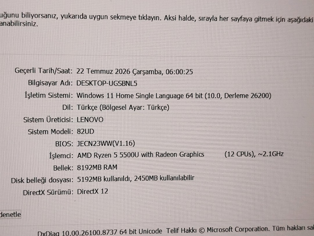 LENOVO YOGA 6 DOKUNMATİK EKRAN RYZEN 5 5500U 2 GB EKRAN KARTI - 5