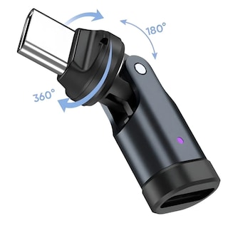 6009 USB Type-C Çevirici Adaptör 540° Döner 5A Şarj Veri Dönüştürücü