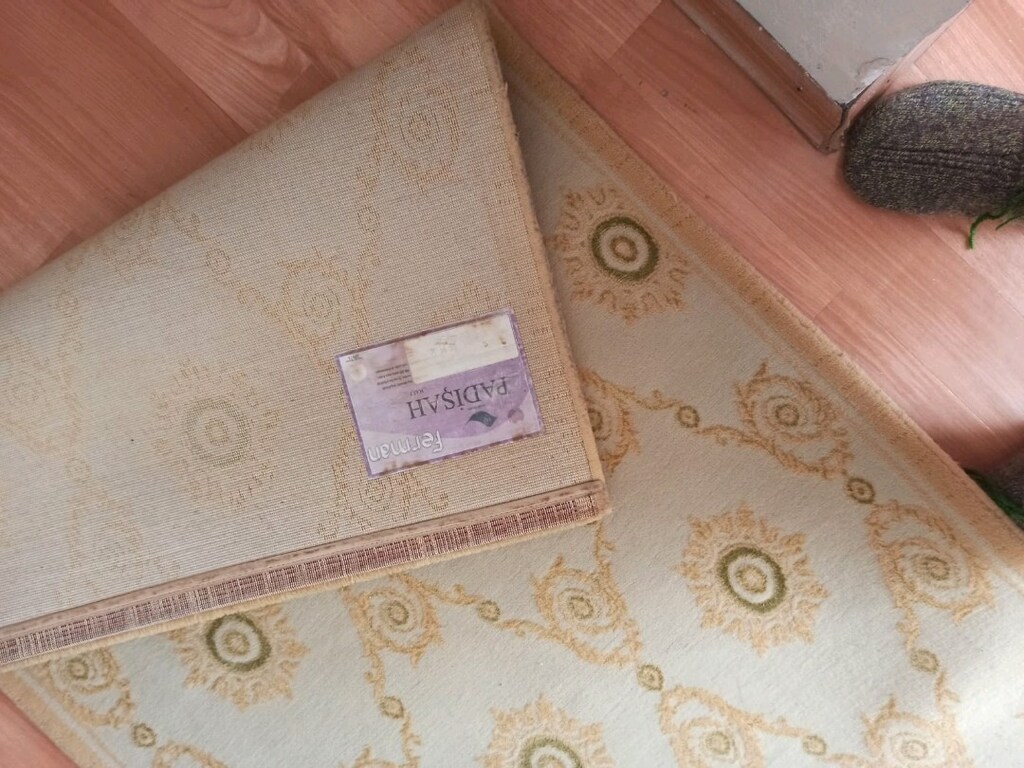 krem rengi 2 parça set halı - 3