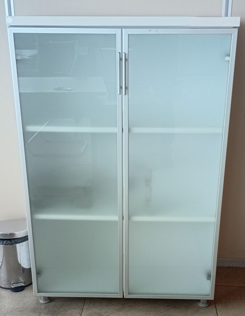 Şık Alimünyum Çerçeveli Camlı Dolap | 3 Raflı Çok Amaçlı | 40x80x120cm - 3