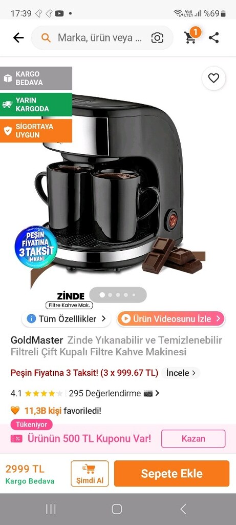 GOLD MASTER FİLTRE KAHVE MAKİNESİ - 5