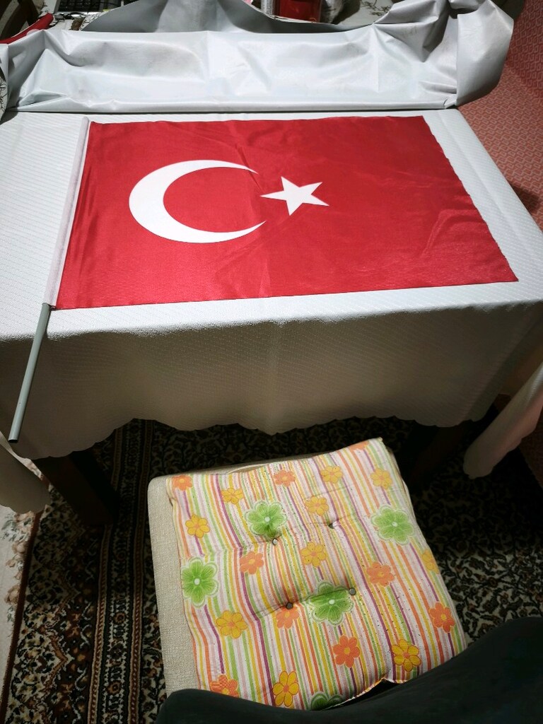 Kumaş Türk Bayrağı saplı 40,5*29 cm - 4